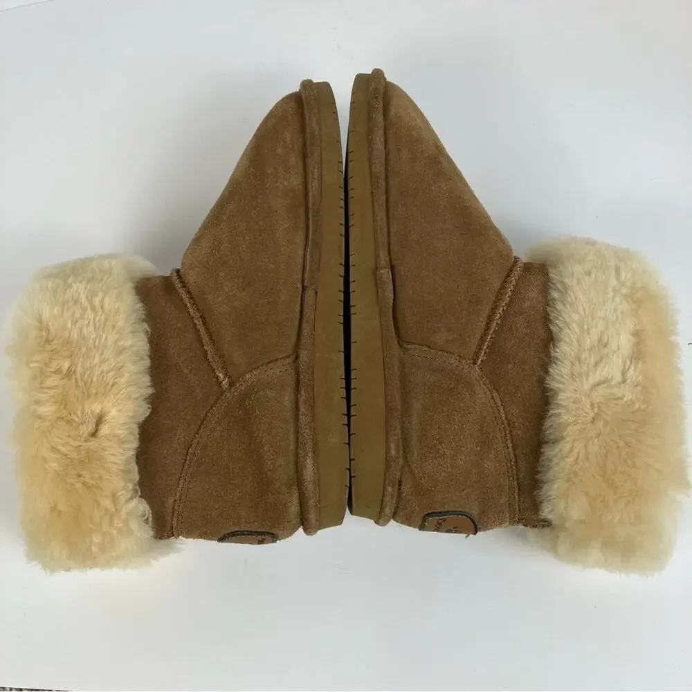 Bearpaw Abby Sheepskin Lined Hickory Winter Boots Ankle Buckle Size 7
